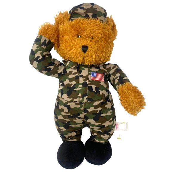 Sugar Loaf USA Collection Military Army Bear with Camo 14" Stuffed Plush - Picture 1 of 4